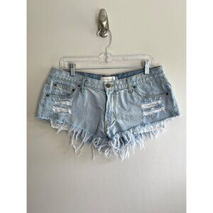 Kittenish Jesse James Decker Cut Off Jean Shorts Womens 30 Lightwash Frayed Hem